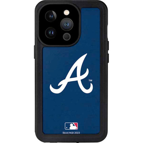 MLB Atlanta Braves - Solid Distressed iPhone 15 Pro Waterproof Case